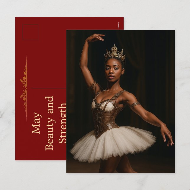 Cartão Postal De Festividades Steampunk Royal Ballerina Elegant Fantasy (Frente/Verso)