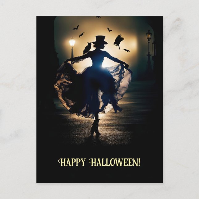Cartão Postal De Festividades Steampunk Victoria Happy Halloween Lady (Frente)
