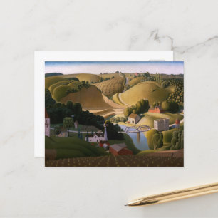 Cartão Postal De Festividades Stone City por Grant Wood