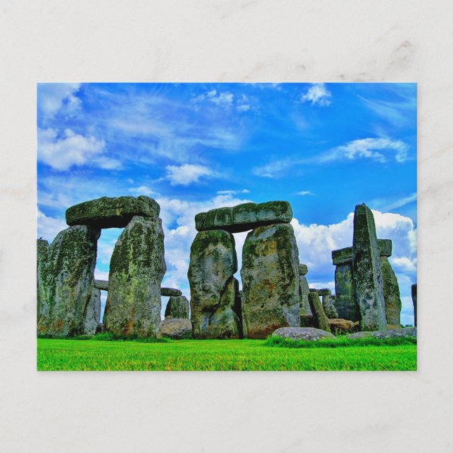 Cartão Postal De Festividades Stonehenge, Wiltshire, Inglaterra, Pedras Pré-Hist (Frente)