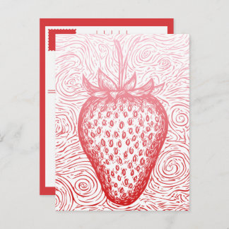 Cartão Postal De Festividades strawberry swirls