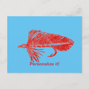 Cartão Postal De Festividades Streaming Red Matuka, pesca de moscas, arte de lig