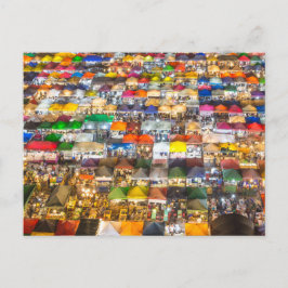 Cartão Postal De Festividades Street Comida Market Rod Fai Bangkok Tailândia