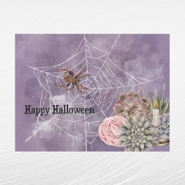 Cartão Postal De Festividades Sucultivos da Web de aranha rosa rosa-rosa-hallowe
