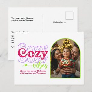 Cartão Postal De Festividades Sugarplum Dream Cozy Vibes Foto de Natal