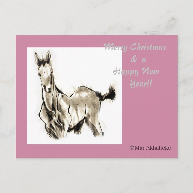 Cartão Postal De Festividades Sumi equestre de arte equestre do cavalo japonês (Frente)