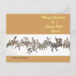 Cartão Postal De Festividades Sumi equestre de arte equestre do cavalo japonês