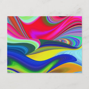 Cartão Postal De Festividades Summerrainbow, Abstrato 3D Rainbowart