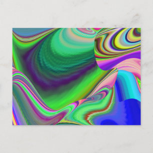 Cartão Postal De Festividades Summersense, Abstrato 3D Rainbowart