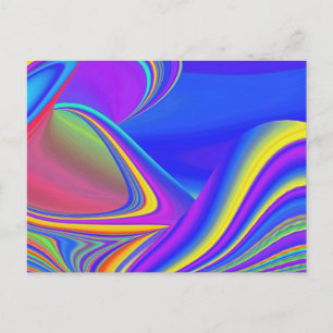 Cartão Postal De Festividades Summersense, Abstrato 3D Rainbowart