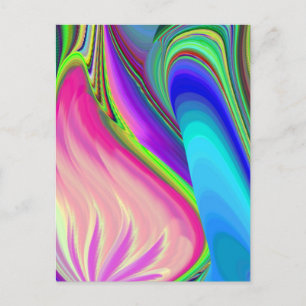 Cartão Postal De Festividades Summersense, Abstrato 3D Rainbowart