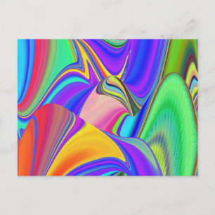 Cartão Postal De Festividades Summersense, Abstrato 3D Rainbowart