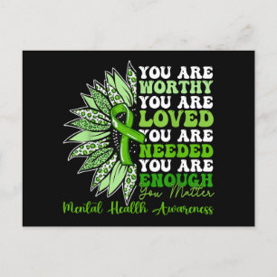 Cartão Postal De Festividades Suporte motivacional Warrior Mental Health Awarene