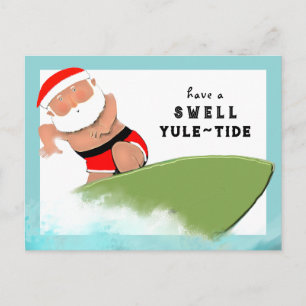 Cartão Postal De Festividades surfe engraçado
