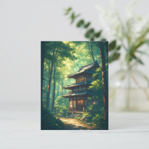 Cartão Postal De Festividades Sussurros da Floresta: Um Retreto Japonês Oculto