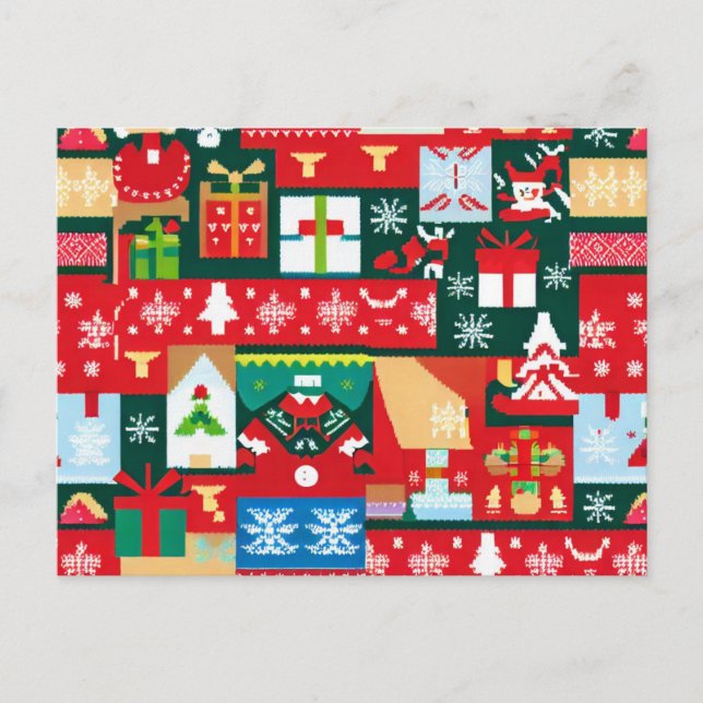 Cartão Postal De Festividades Sweater Feio Natal 1 (Frente)