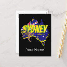 Sydney Austrália Canguru e Bandeira Retrô Vintage