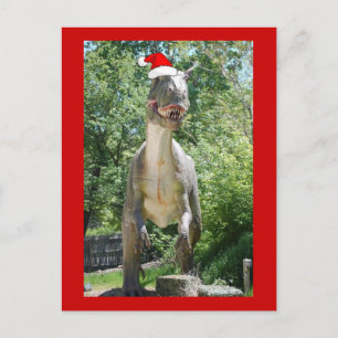Cartão Postal De Festividades T-Rex Natal