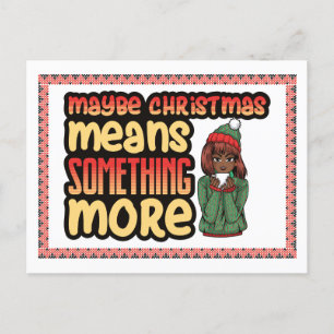 Cartão Postal De Festividades Talvez Natal Significe Mulheres de Melanina Negra