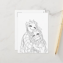 Tanjiro and Nezuko hug