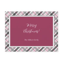 Tartan Balmoral Black Cinza Burgundy Monogramed