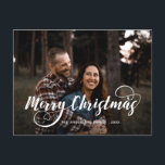 Cartão Postal De Festividades Tartan Ho - Foto da Família de Feliz Natal Moderno<br><div class="desc">Nome de Foto da Família de Feliz Natal RED TARTAN</div>