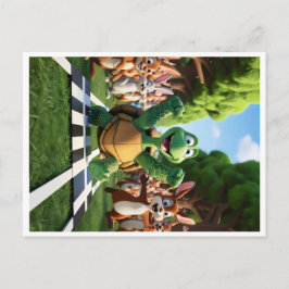 Cartão Postal De Festividades Tartaruga a vencedora.