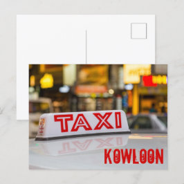 Cartão Postal De Festividades Táxi Kowloon em Hong Kong Urbano
