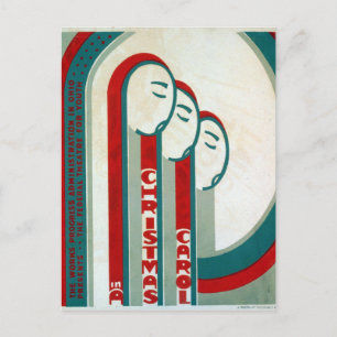 Cartão Postal De Festividades Teatro Federal Vintage WPA A Carol de Natal