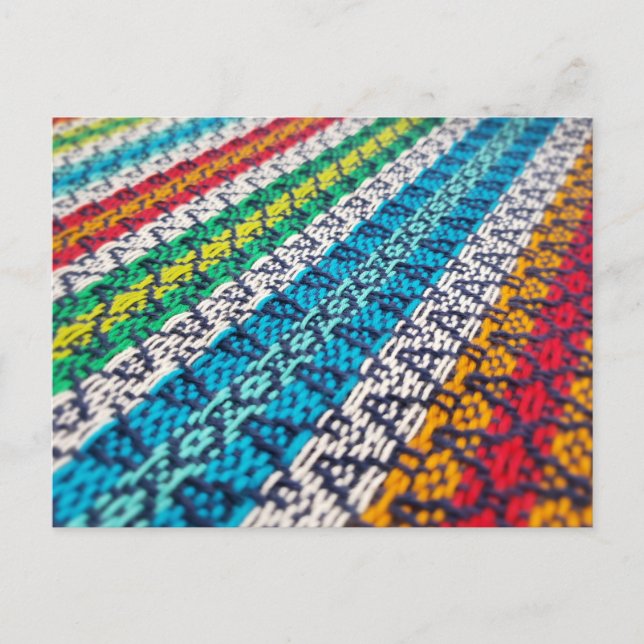 Cartão Postal De Festividades Tecido Entrelaçado Multicolorido (Frente)