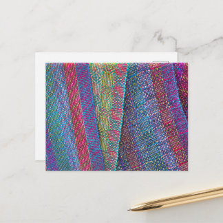Cartão Postal De Festividades Tecido Multicolorido Entrelaçado