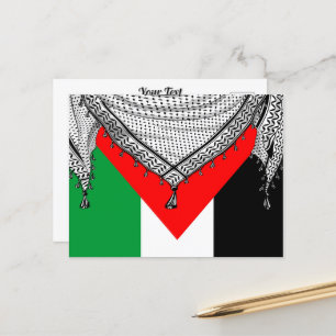 Cartão Postal De Festividades Tecido Tradicional do Keffiyeh Scarf Palestino