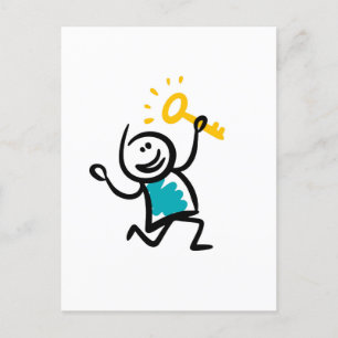 Cartão Postal De Festividades tecla de ouro