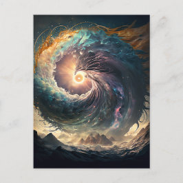 Cartão Postal De Festividades Tempestade de cor no mar - Cartão-postal de arte