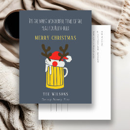Cartão Postal De Festividades Tempo Azul Divertido Maravilhoso para Cerveja Rein