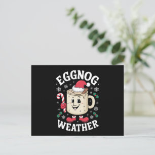 Cartão Postal De Festividades Tempo de Eggnog Natal Natal Antigo
