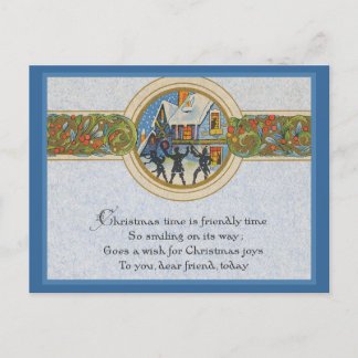 Cartão Postal De Festividades Tempo de natais vintages