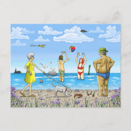 Cartão Postal De Festividades Tempo de verão na praia