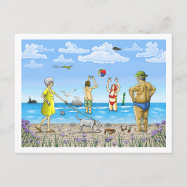 Cartão Postal De Festividades Tempo de verão na praia