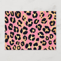 Tendência Pink Pink Peach Leopard Animal Print