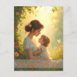 Cartão Postal De Festividades Tender Motherly Love in Blooming Light