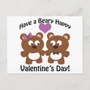Cartão Postal De Festividades Tenha um Feliz dia de os namorados Beary!