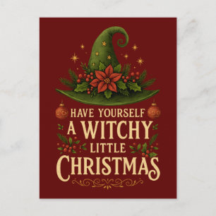 Cartão Postal De Festividades Tenha um Natal Bruxo