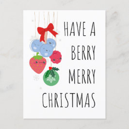 Cartão Postal De Festividades Tenha um Natal feliz em Berry - Berries bonitos