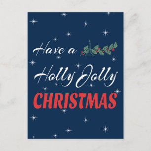Cartão Postal De Festividades Tenha um Natal Holly Jolly