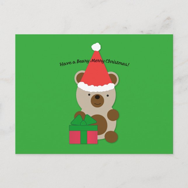 Cartão Postal De Festividades Tenha um Urso de Natal Feliz (Frente)