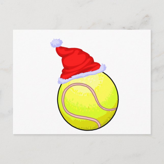 Cartão Postal De Festividades Tênis Ball (Santa Hat) (Frente)