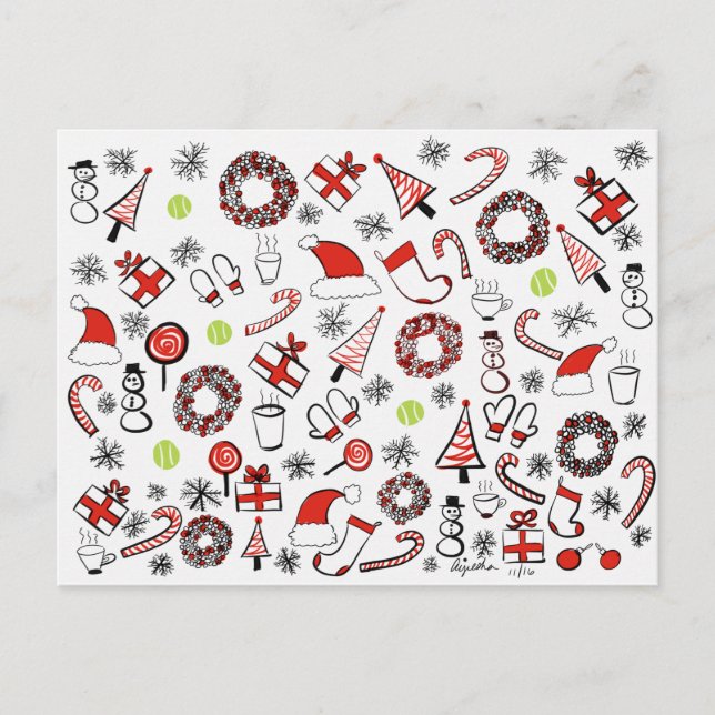 Cartão Postal De Festividades Tênis Natal (Frente)