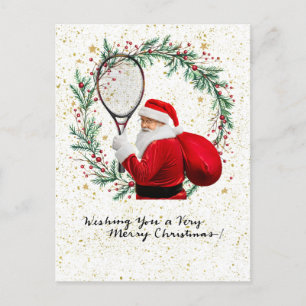 Cartão Postal De Festividades Tênis Natal temido com Papai Noel