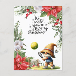 Cartão Postal De Festividades Tênis Natal temido para o Jogador